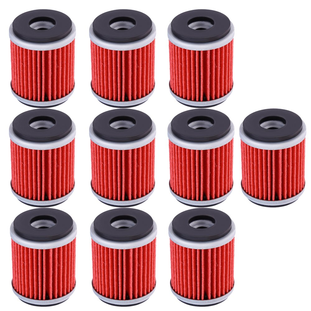 Vkinman HF140 oil filter 10-pack box view for Yamaha durability
