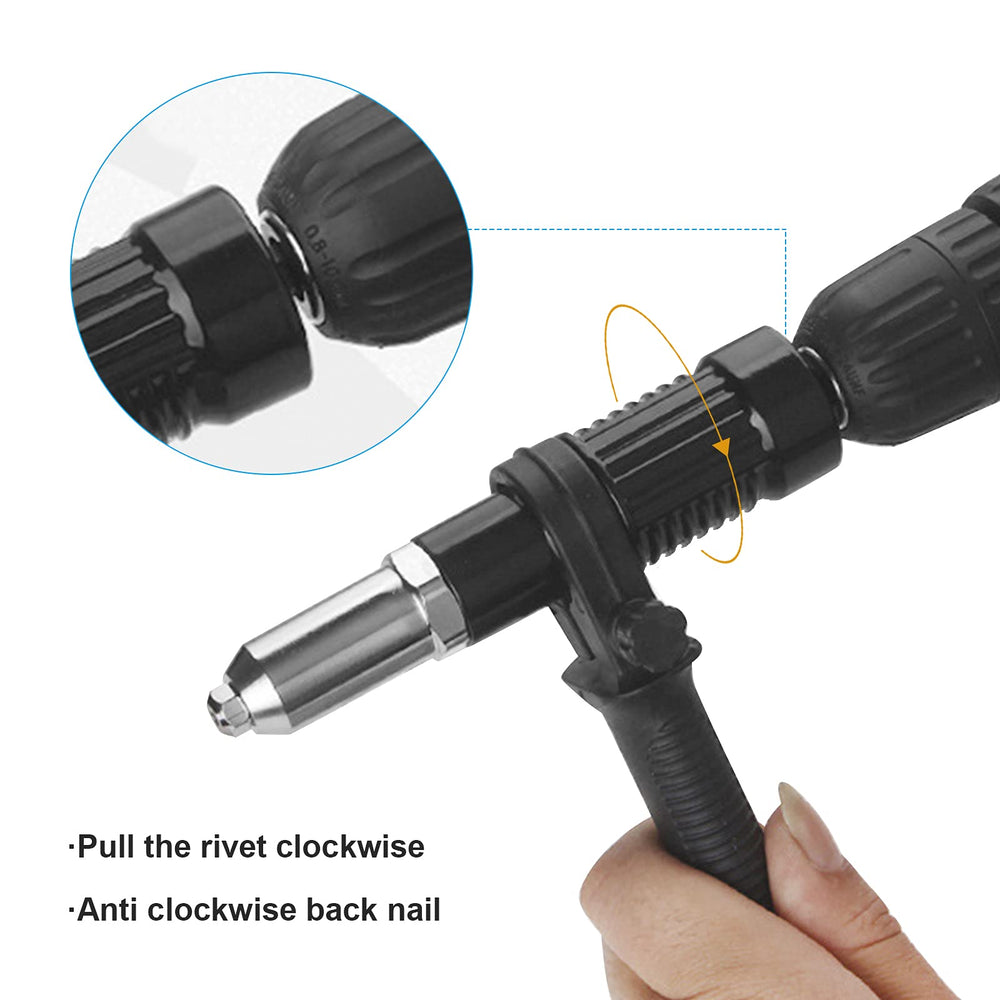 Vkinman Pop Rivet Adapter connects to drill for quick conversion