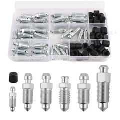 VKQTS brake bleeder screws kit assembly showing diverse sizes for broad compatibility