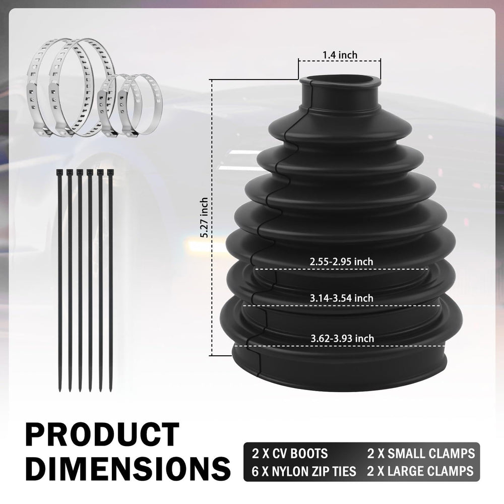 VKQTS CV boot kit large-port design fits many vehicles and simplifies installation.