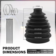 VKQTS CV boot kit large-port design fits many vehicles and simplifies installation.