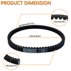 VKVXCLON drive belt material closeup shows heat-resistant construction for tough conditions.
