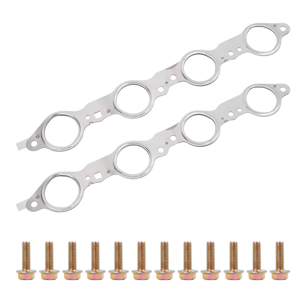 VKVXCLON exhaust manifold header gasket with bolts for Chevrolet Silverado, tight seal example