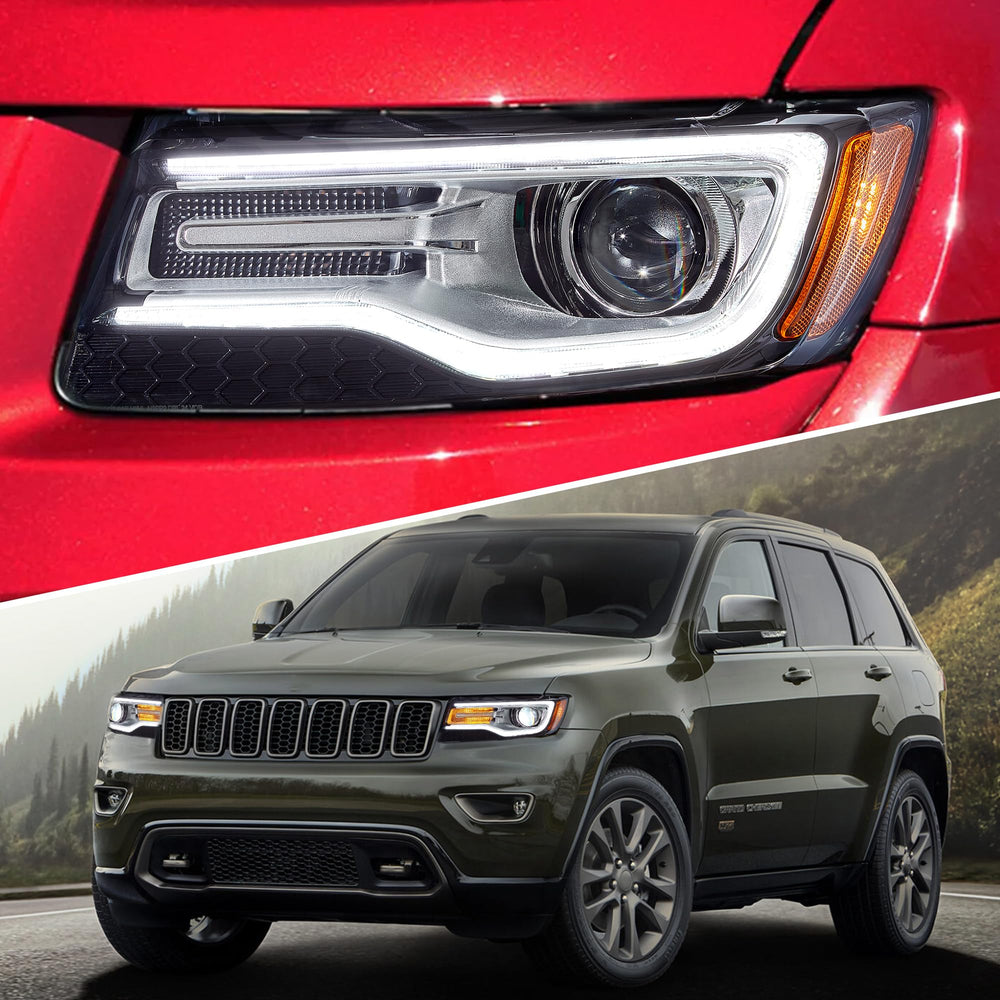 VLAND Cherokee WK2 chrome-trim headlights upgrade the vehicle’s look