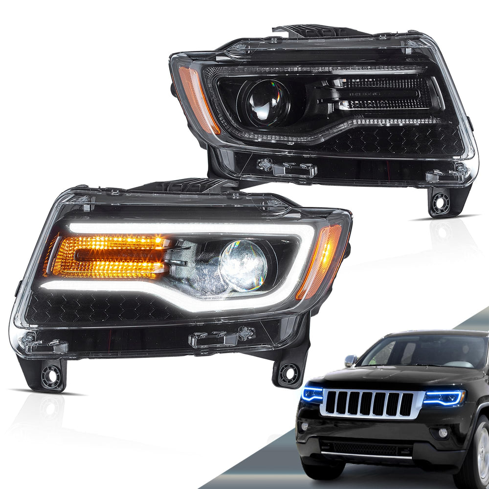 VLAND LED headlights WK2 front view with crisp night-time illumination