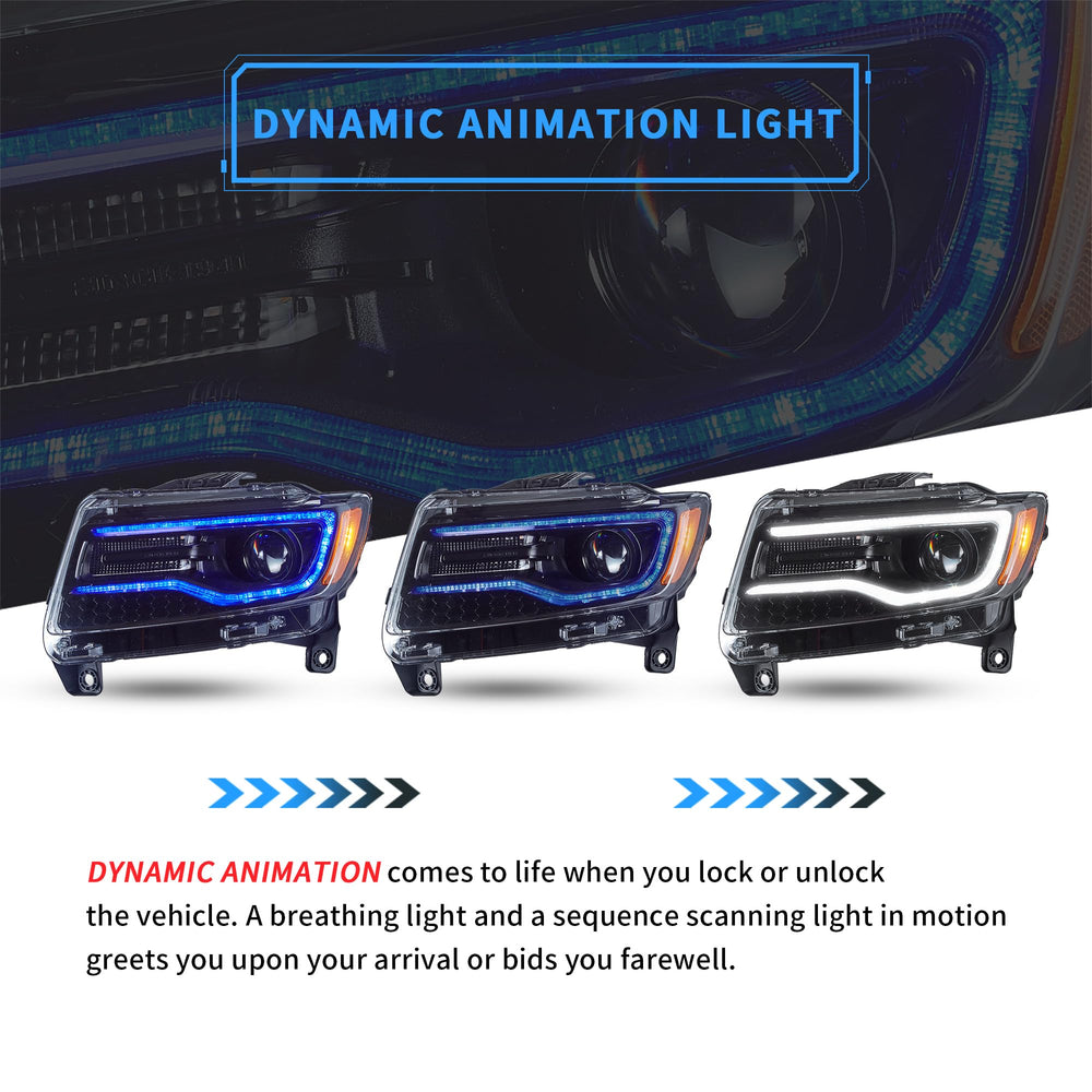 VLAND blue breathing DRL detail for WK2 Grand Cherokee