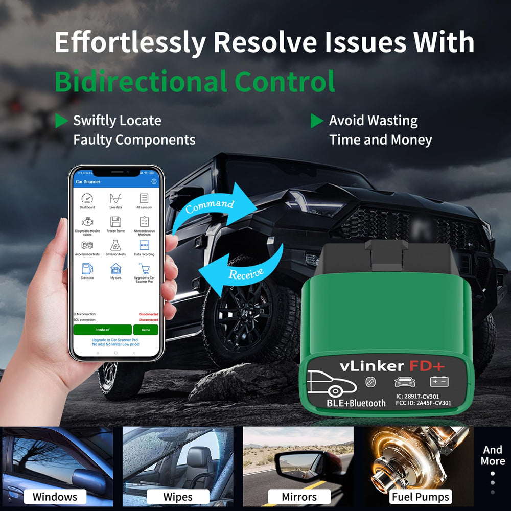 VLinker FD+ high-speed data transmission for long frame communication.