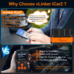 vLinker iCar2 works with Android and iOS apps for DIY diagnostics