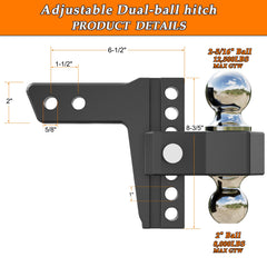 VNN 2-inch ball end rated to 8,000 lbs GTW for standard trailers