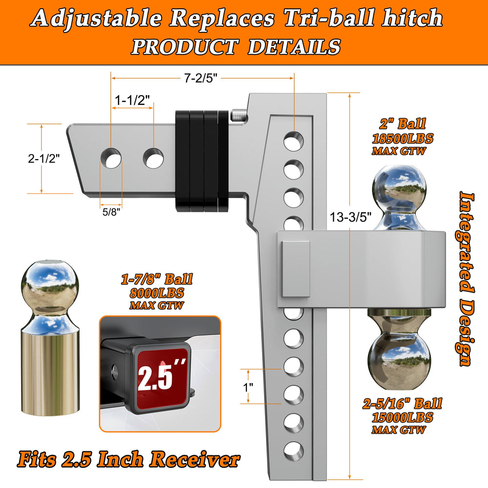 VNN anti-rattle pads visible under hitch reduce road vibration