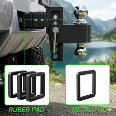 VNN six-inch height-adjustable hitch for precise alignment