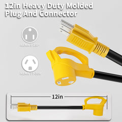 Vockjour NEMA TT-30R female connection for RV power delivery.