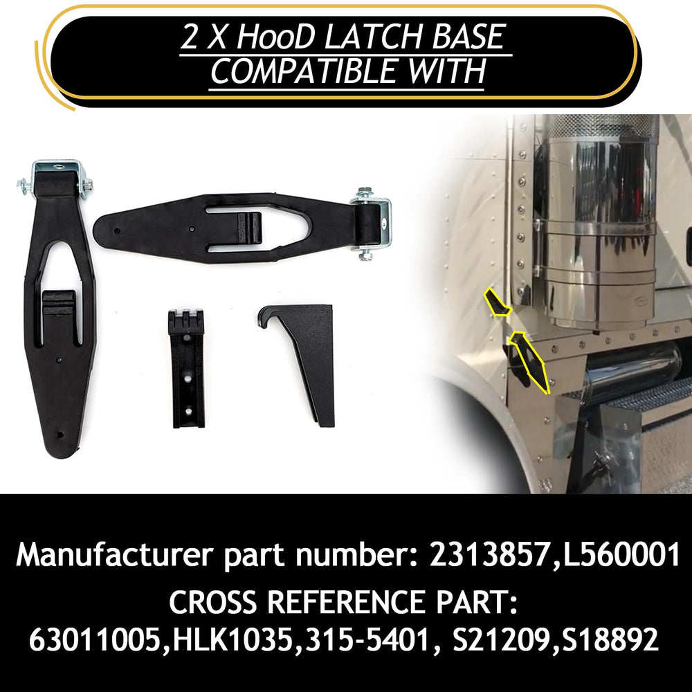 VODCACA hood latch base for Peterbilt 367; reliable latch action