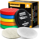 VOFirst 8 Pcs Buffing Pads Kit for 6-inch detailing pads, ideal for car waxing and polishing.