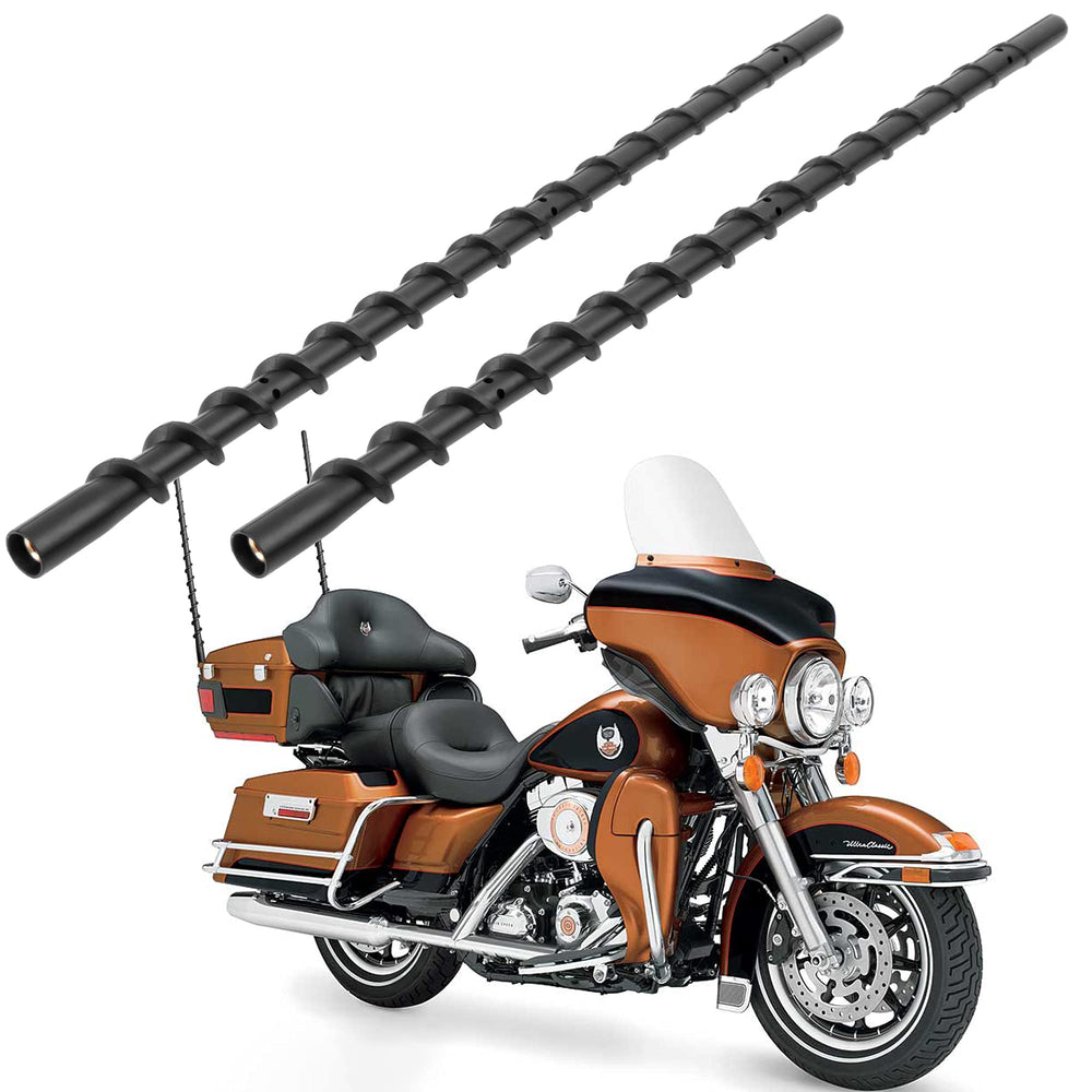 VOFONO 2PCS spiral antenna enhances AM/FM reception on Harley-Davidson motorcycles