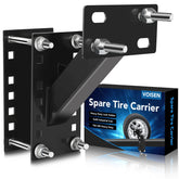 VOISEN spare tire carrier mounted on trailer for quick, secure transport