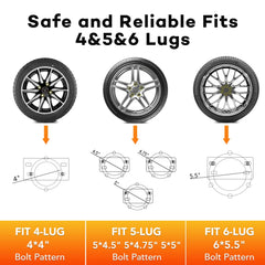 VOISEN universal mount supports 4, 5, and 6 lug patterns across trailers