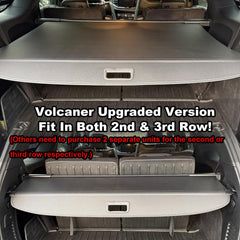 Volcaner cargo cover fits 2nd and 3rd rows for Durango