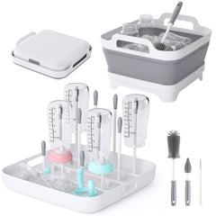 Volnamal collapsible wash basin with lid and rack holding up to 12 bottles