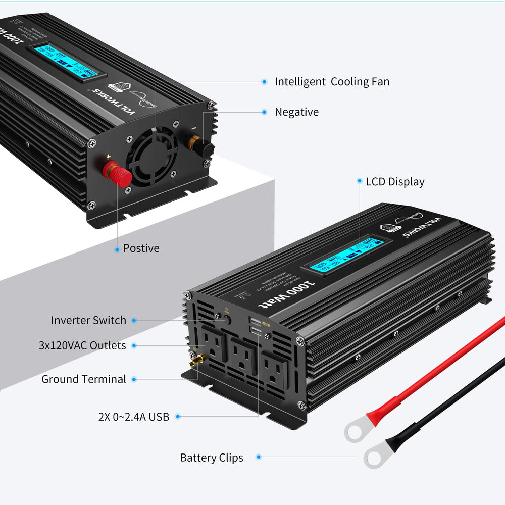 Voltworks 1000W inverter cooling fan maintains safe temperature