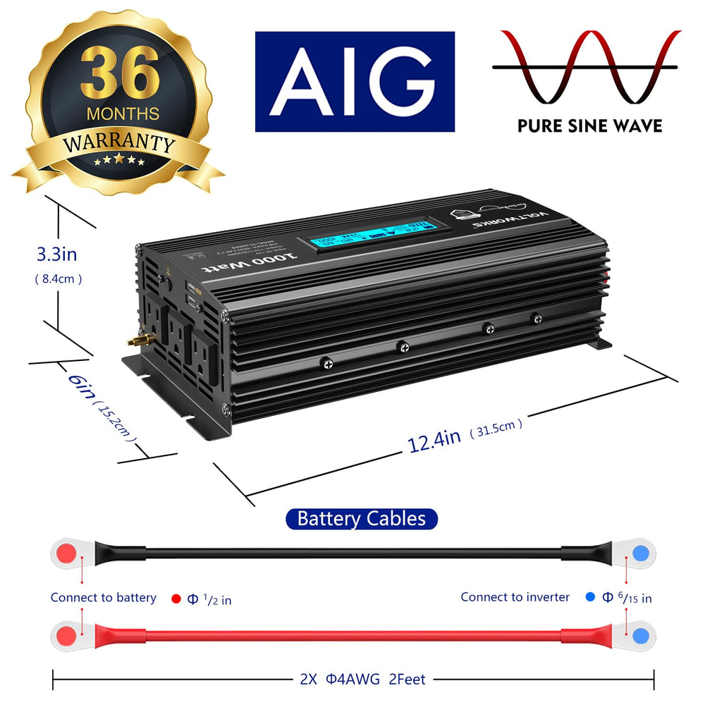 Voltworks 1000W inverter warranty and insurance coverage