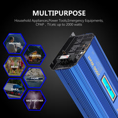 VoltWorks 24V 2000W inverter ideal for camping RV car boat use