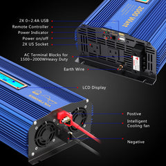 VoltWorks 24V 2000W inverter soft-start and safety protections