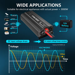 30ft remote controller included for convenient control and battery monitoring