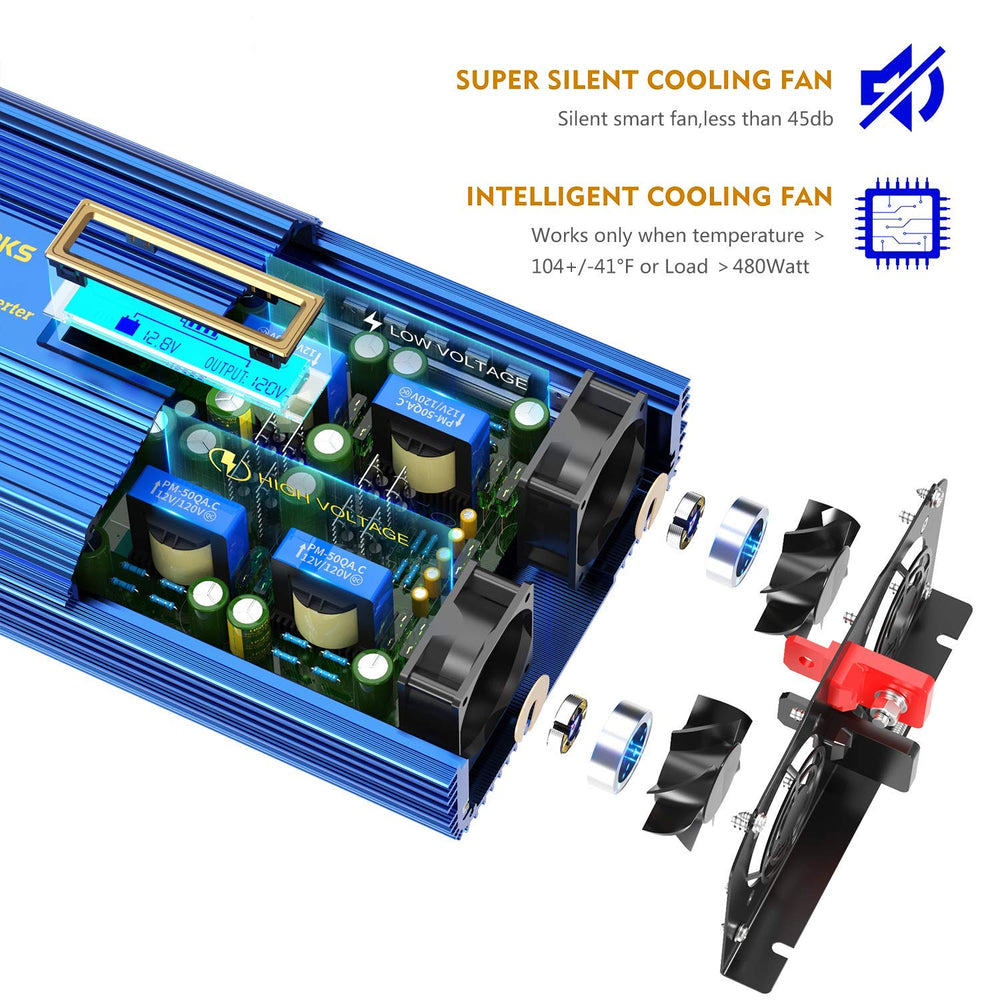 VOLTWORKS built-in cooling fan keeps temperature low for safe operation.