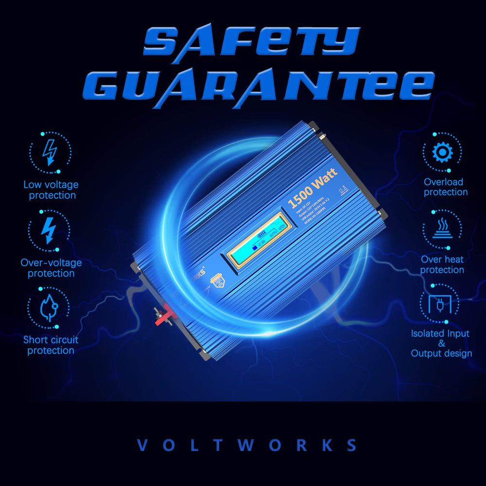 VOLTWORKS two USB ports offer charging while running appliances.