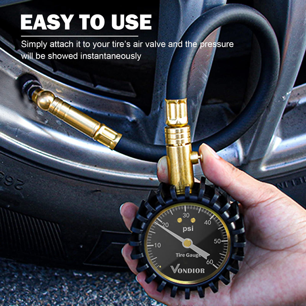 VONDIOR protective rubber shield on gauge to resist drops.