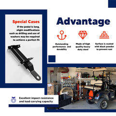 Black powder coating offers rust resistance and weather durability.