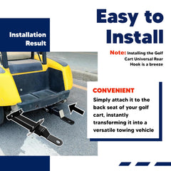 Compatible with Club Car, EZGO, Yamaha golf carts for versatile towing.