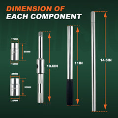 VONLX rubberized ergonomic handle delivers a non-slip, comfortable grip.