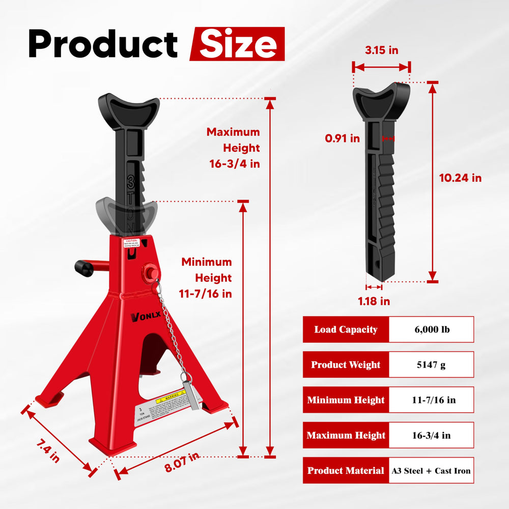 VONLX wide base design provides stable floor contact during service.