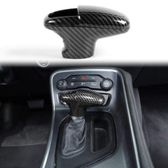 Voodonala ABS carbon fiber gear shift cover enhances Challenger interior with durable, premium finish.