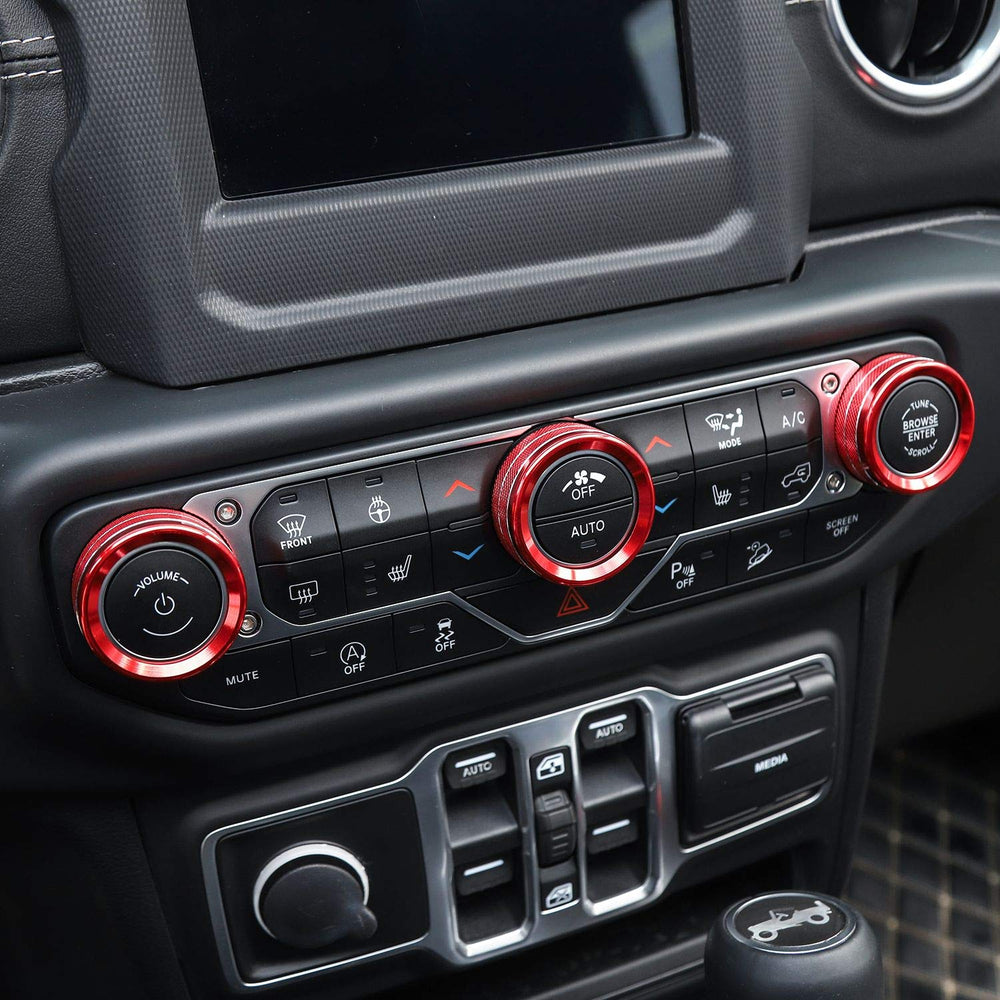 Voodonala Gladiator JT red aluminum knob trim highlights rugged styling and grip