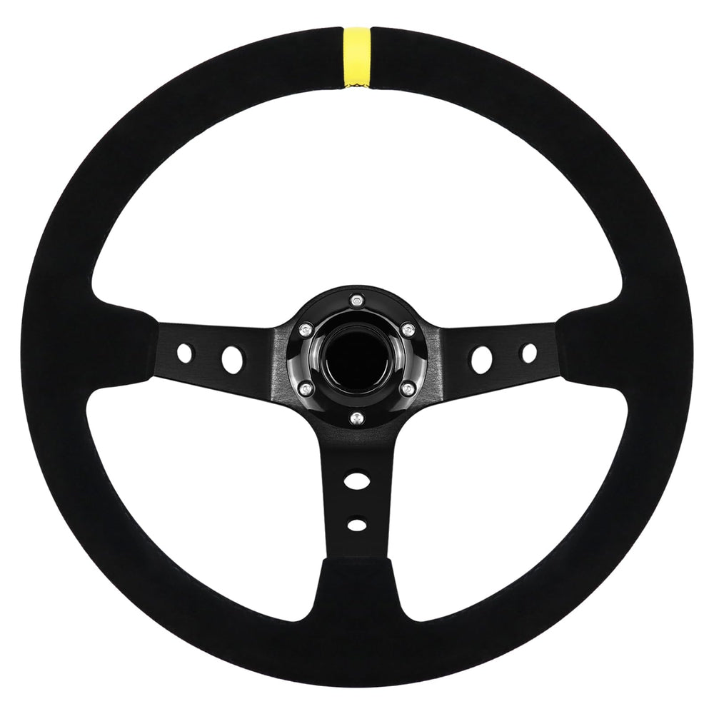 VOONKE suede steering wheel deep-dish highlights enhanced grip for confident racing control