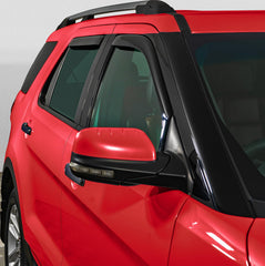 Voron Glass front-right Explorer rain guard promotes airflow while deflecting rain during drives.