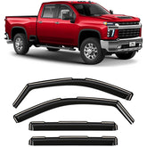 Voron Glass rain guard on driver side for Chevy Silverado 2020-2026 improves wind deflection and visibility