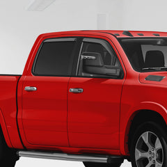 Voron Glass in-channel rain guards for RAM New Body Style side profile clarity