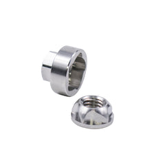 Side profile of Vosantu M8 locking nut for rugged installations.