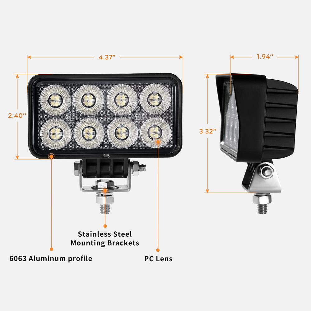 Vosiglia adjustable stainless steel mount enables 180-degree beam alignment.