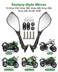VOUTRAK direct bolt-on ninja mirror fits Ninja models easily