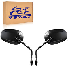 VPZMT black teardrop rearview mirror for Harley on left enhances side visibility
