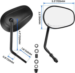 VPZMT black teardrop rearview mirror for Harley on right improves lane awareness