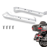 VPZMT chrome saddlebag rail bracket left side for Harley Touring enhances luggage stability.