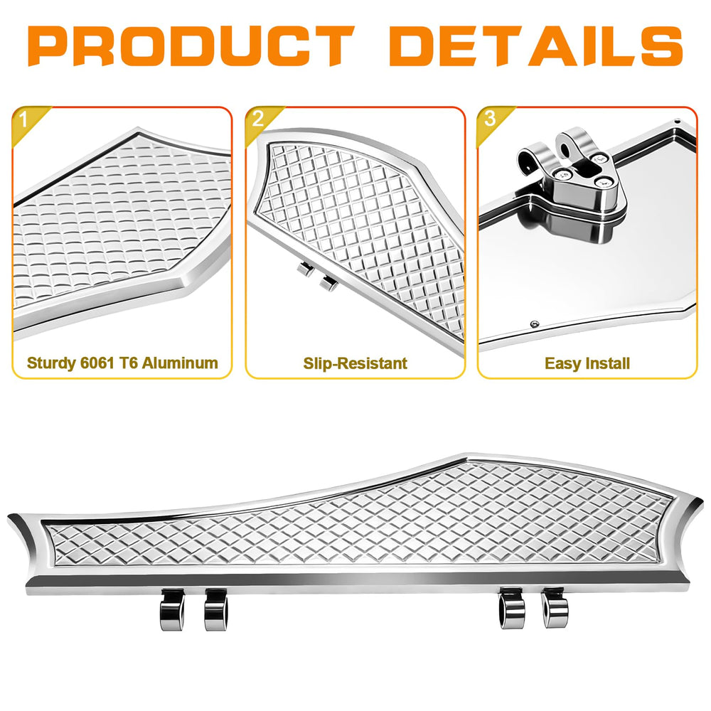 VPZMT anti-slip floorboard pedal fitment with front mounting design