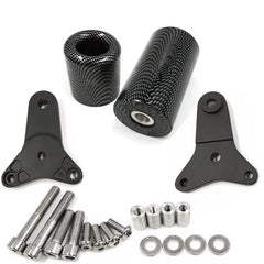 Close-up of VPZMT Delrin material on frame slider for GSXR-600/750