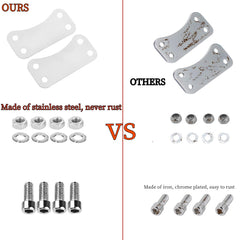 Harley Touring front fender lift brackets demonstrating upgraded stance on 21-inch wheel
